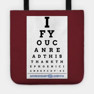 Epcot Eye Chart Tote