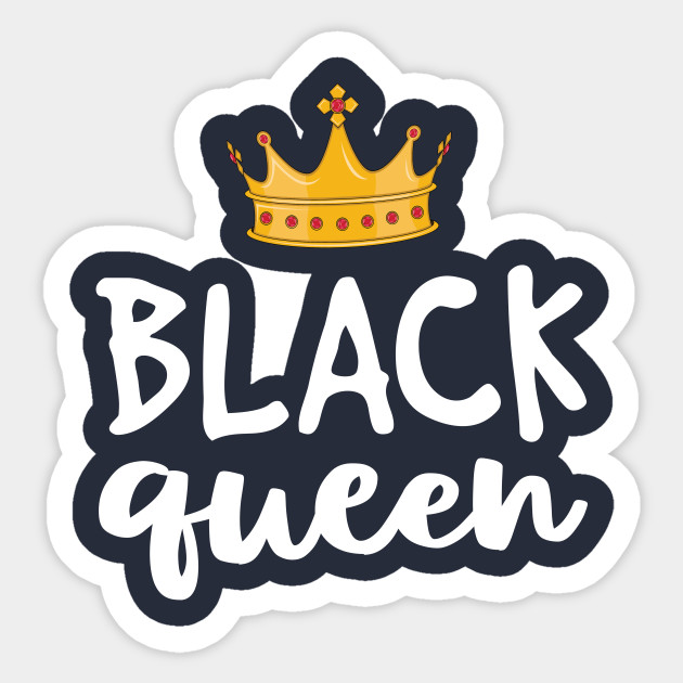 Black Queen Sticker for Women Kids Girl Magic Melanin Crown - Black Pride - Sticker