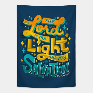 Lord Light Salvation Psalm 27:1 Bible Verse Christian Belief Tapestry