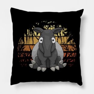 Retro Sunset l Chubby Jungle King Tapir Pillow