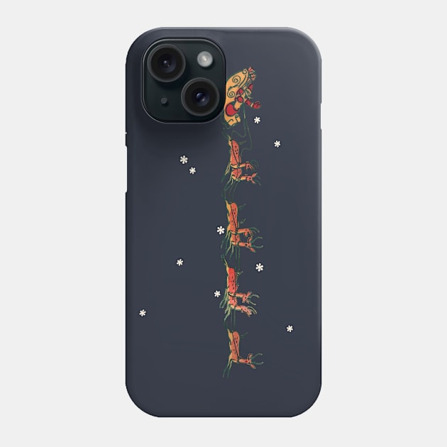 1950's Santa and Reindeer feat. Rudolph Phone Case by Eugene and Jonnie Tee's