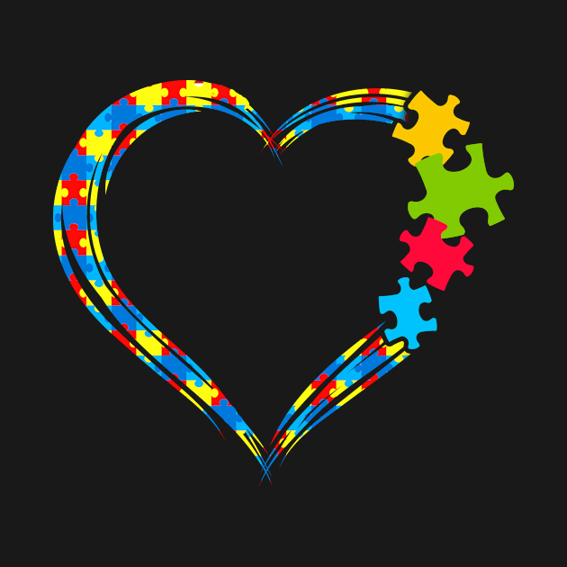 Autism puzzle piece heart by LinDey