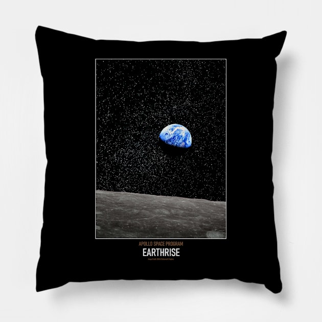 High Resolution Astronomy Earthrise Pillow by tiokvadrat