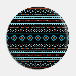 Aztec Blues Reds Black Mixed Motifs Pattern Pin