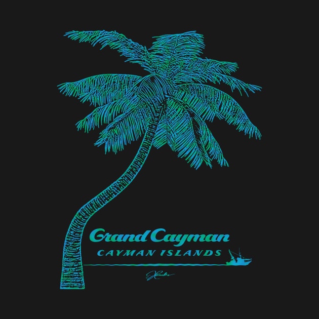 Grand Cayman, Cayman Islands, Palm Tree with Boat by jcombs