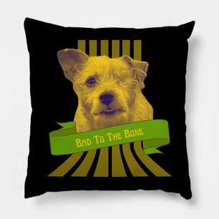 Bad to the bone one eyed dog Pillow