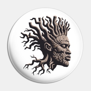 Afrocentric Man Wooden Carving Pin