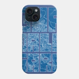 Guadalajara, Mexico Map Typography - Blueprint Phone Case