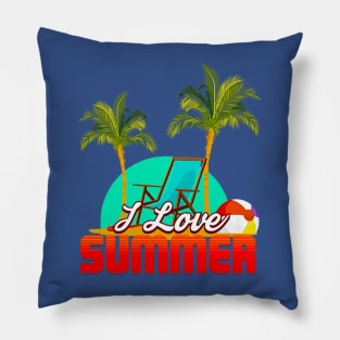 i love summer 3 Pillow