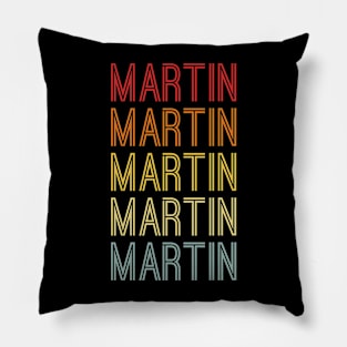 Martin Name Vintage Retro Pattern Pillow