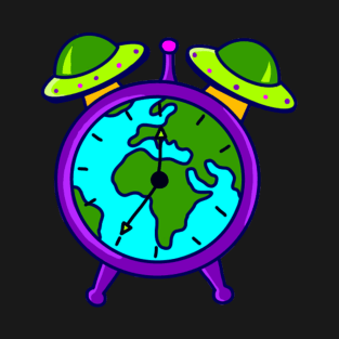 alien alarm clock invaders T-Shirt