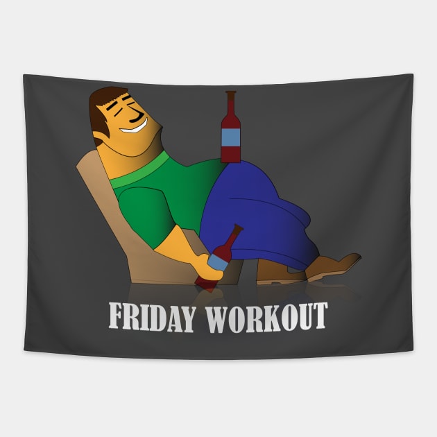 Friday Weightlifting Tapestry by K0tK0tu