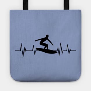 surf heartbeat surfing lover Tote