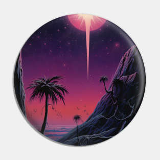 Dark Fantasy Moon on Empty Island Pin