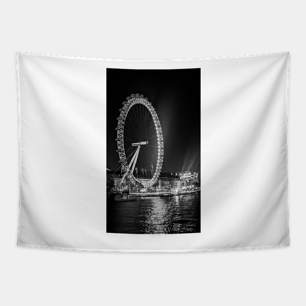 London Eye at Night Tapestry by JuliaGeens