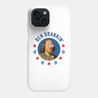 Ben Drankin': Retro Ben Franklin with Patriotic 4th of July Sunglasses Phone Case