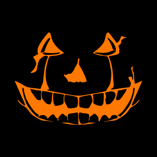 Evil Pumpkin Face Halloween by Korry