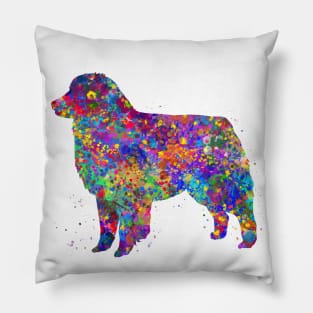 Australian shepherd dog watercolor Pillow