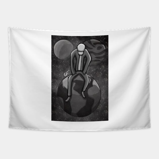 Top Of The World (Black and White Full) Tapestry by ggheat6