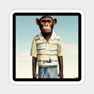 Monkey with Human Clothing Design Funky and colorful Magnet