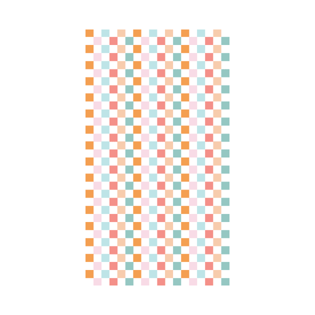 retro colors gingham pattern by mckhowdesign