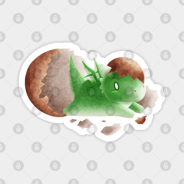 Kawaii Green Baby Dragon - Without Background Magnet by Chiisa