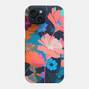 pink and blue beautifully flowers Phone Case