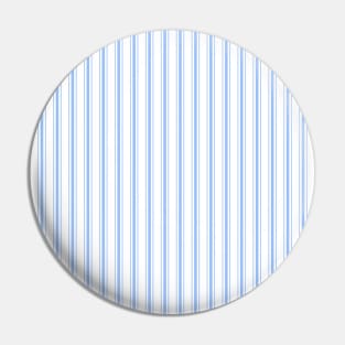 Mattress Ticking Narrow Striped Pattern in Pale Blue and White Pin