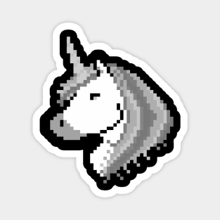 Pixel White Unicorn with Grey Mane Magnet