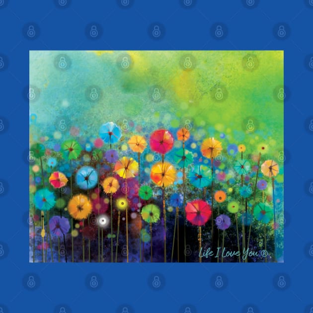 Colorful Wildflowers Floral Splashes of Color Design by Dibble Dabble Designs