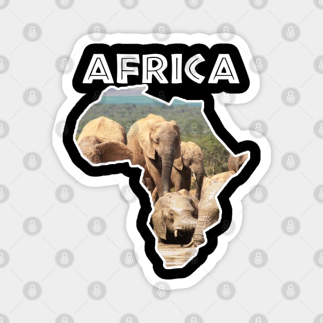 African Wildlife Continent Elephant Swim Magnet by PathblazerStudios