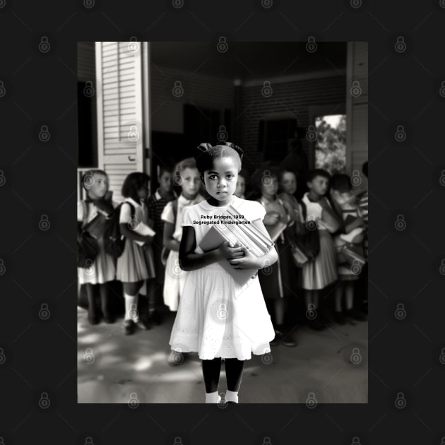 Black History Month: Ruby Bridges, A Journey Beyond the School Doors on a Dark Background by Puff Sumo