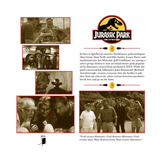 Jurassic Park Synopsis Design by Black Door Apparel 