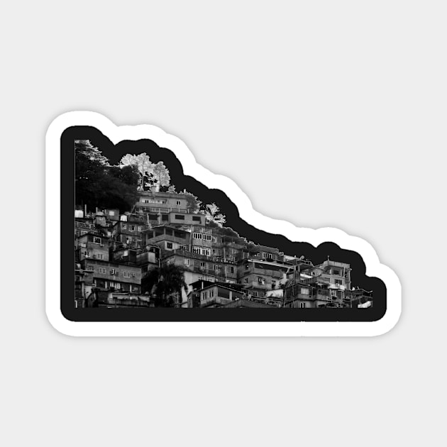 FAVELA RED, Rio de Janeiro Magnet by delcueto