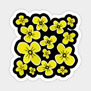 pop art yellow flower pattern Magnet