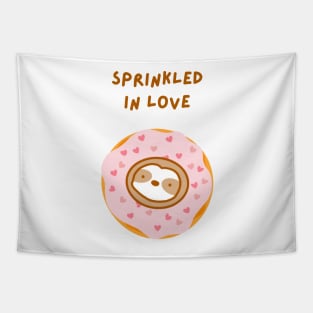 Sprinkled in Love Donut Sloth Tapestry