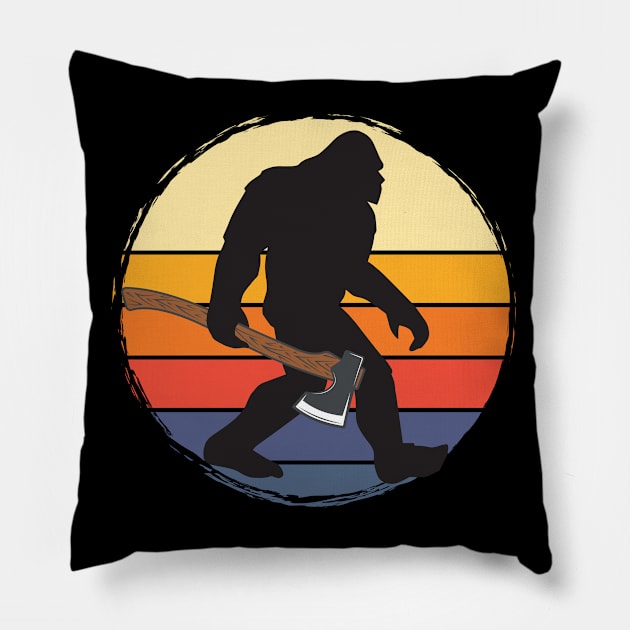 Bigfoot - Bigfoot Axe Pillow by Kudostees