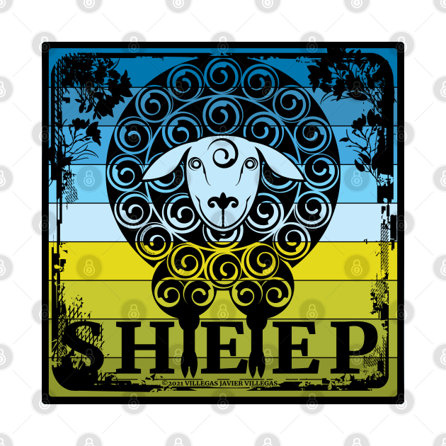 Retro sheep by vjvgraphiks