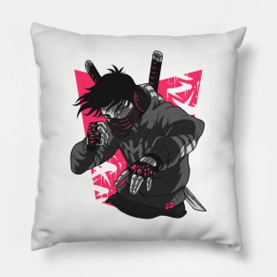 Urban Ninja Pink Graffiti Pillow