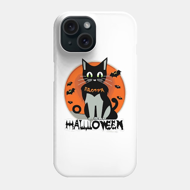 Scary Halloween Cat Phone Case by MindGlowArt