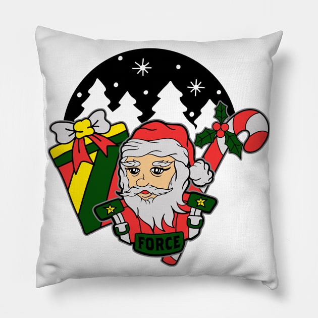 Santa Clause Christmas Tree Pillow by Ockoaries