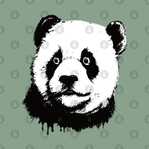 Panda Bear Drip Painting by FlippinTurtles