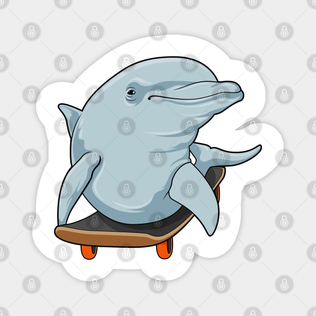 Dolphin as Skater with Skateboard Magnet by Markus Schnabel