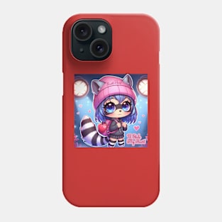 Cute Raccoon - Heart Thief Phone Case