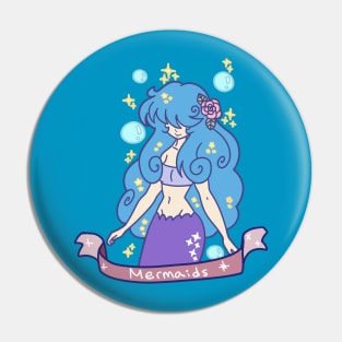 Blue-haired Mermaid Girl Pin