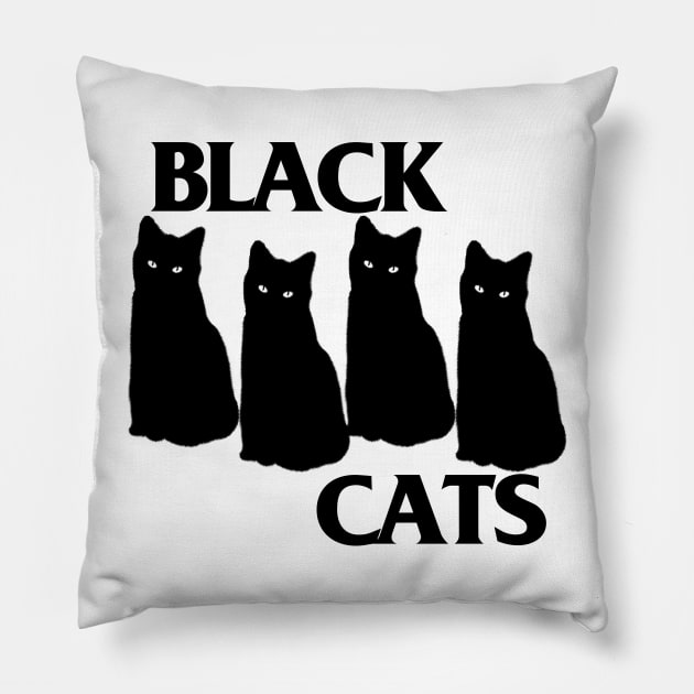 Black Cats - Black Flag Kitty Tribute Pillow by DankFutura