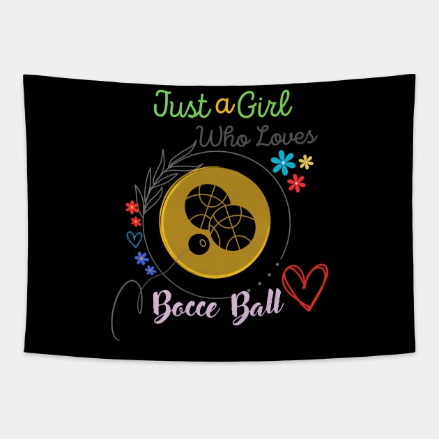 Just A Girl Who Loves Bocce Ball Pink Tapestry by Qurax