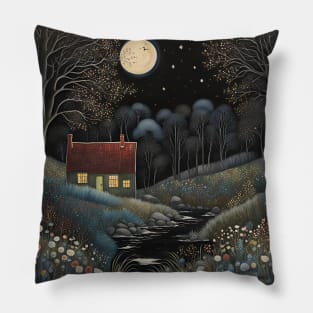 Tiny House in Forest Pillow