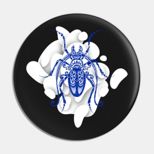 Print with Ornate Exotic Beetle Pin