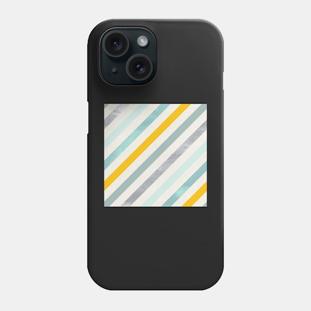 Diagonal Stripes in Blue Silver and Gold Phone Case by greenoriginals